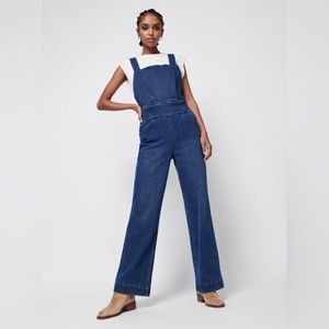 FAHERTY Avenue Denim Jumpsuit in medium / dark wash NWOT size small